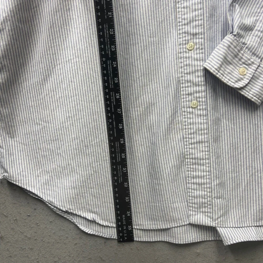Ralph Lauren Mens XLT Tall Button Down Shirt Blue White Striped Oxford 1871
